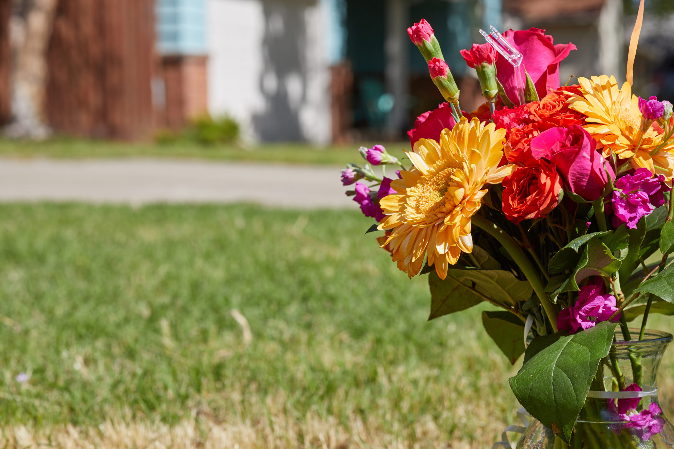 Close-up photo of fresh flower bouquet
